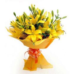 yellow lilies bunch