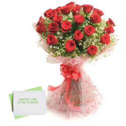 Red Roses N Greeting Card