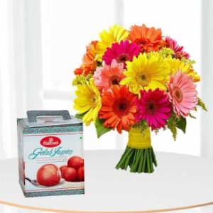 Gerberas Bunch & Gulab Jamun