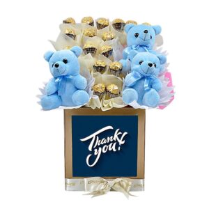 Thank You Blue Teddys-Chocolates Gift Box