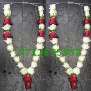 Red And White Rose Garland