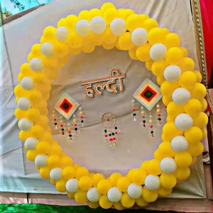 Haldi Decoration With Yellow balloons