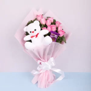 Wonderful Pink Roses Bouquet